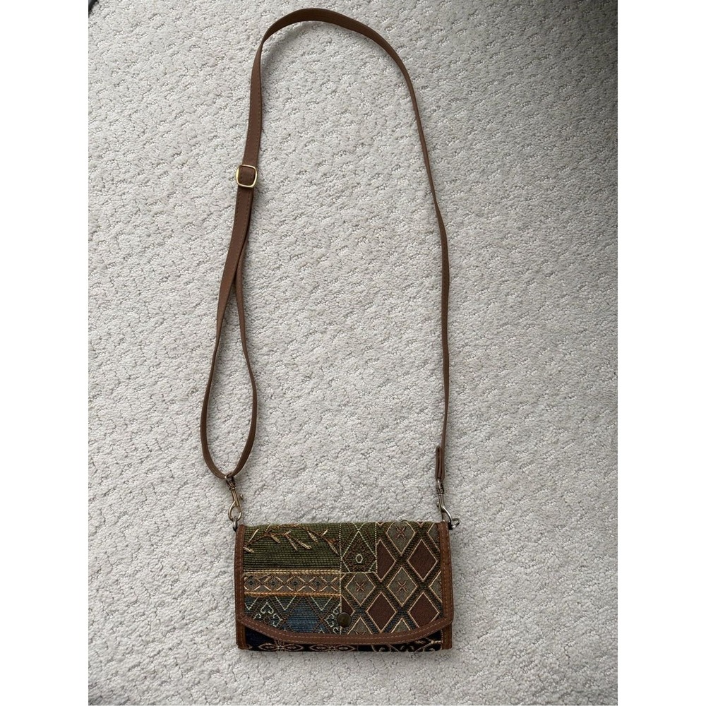 Danny K Tapestry Patchwork Crossbody Wallet Bag